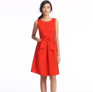 Kate Spade New York “Jillian” Red Bow Waist Fit & Flare Dress Size 10